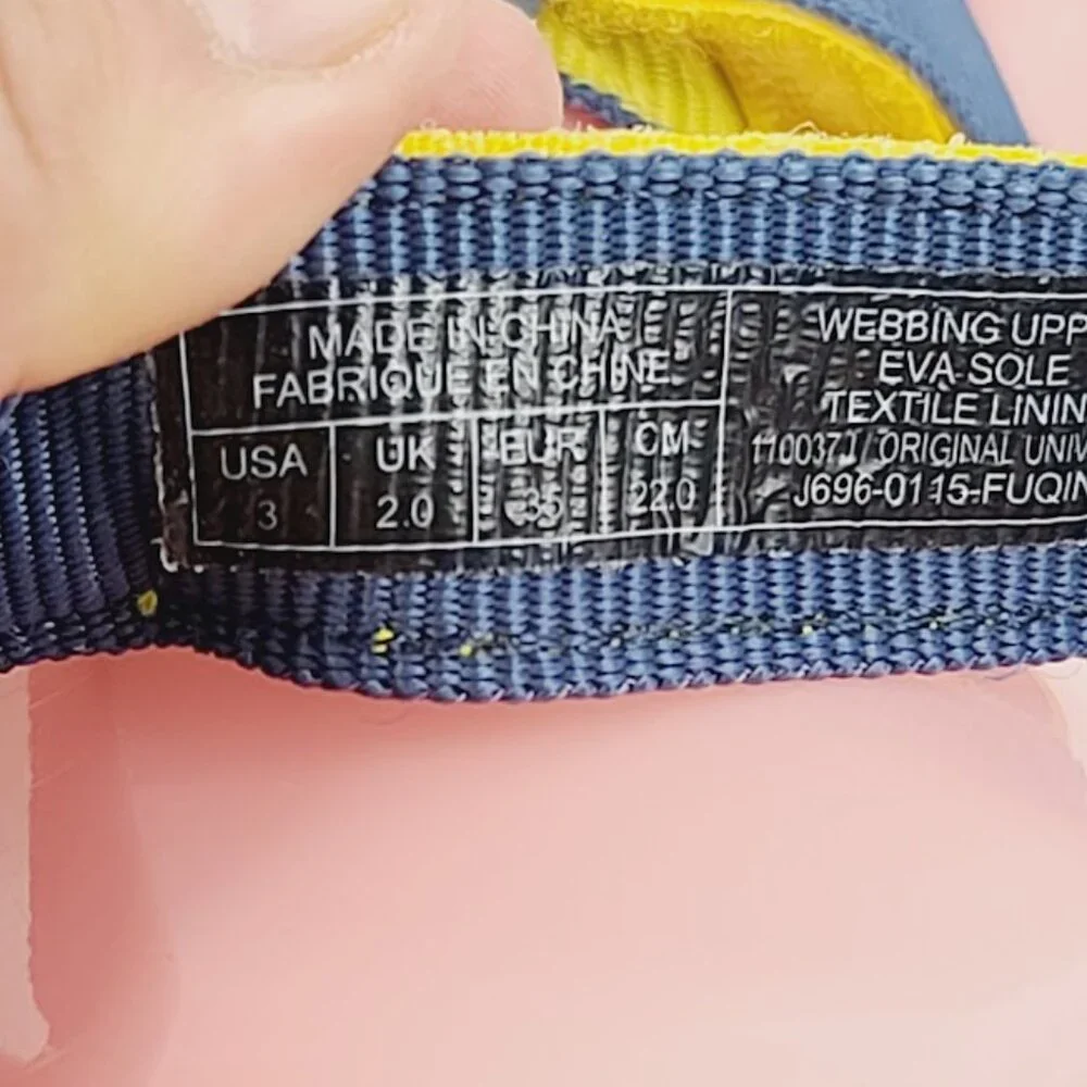 Teva Boy's Blue Yellow Original‎ Universal Outdoor Casual Sandal Size 3